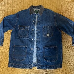 Vintage Ralph Lauren Denim Jacket w/ Corduroy Collar Women’s LARGE